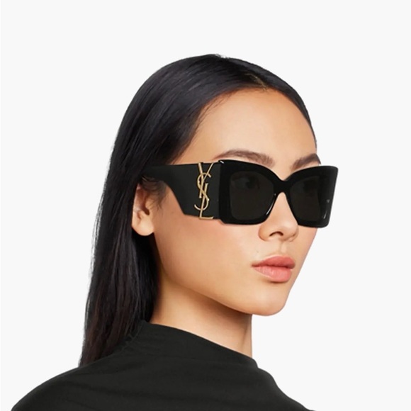 Yves Saint Laurent Accessories - YSL Monogram Acetate 54MM Blaze Rectangular Sunglasses